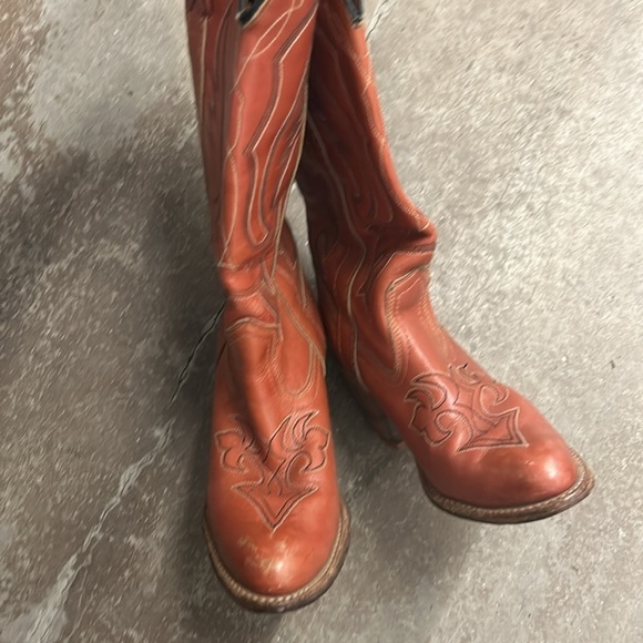 Women's Western Leather Boots - Tan miss capezio cowboy boots - Picture 2 of 6